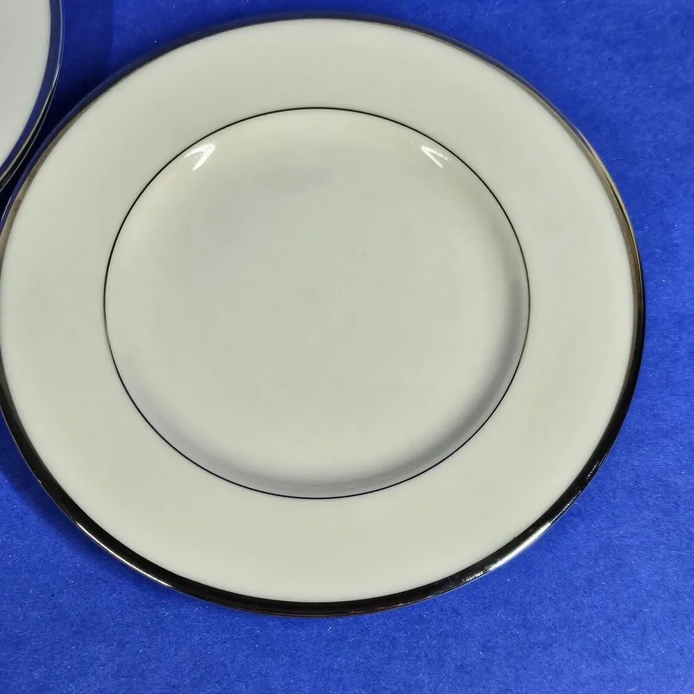 Lenox Montclair Ivory Platinum Trim - 2 Bread Plates 6 3/8